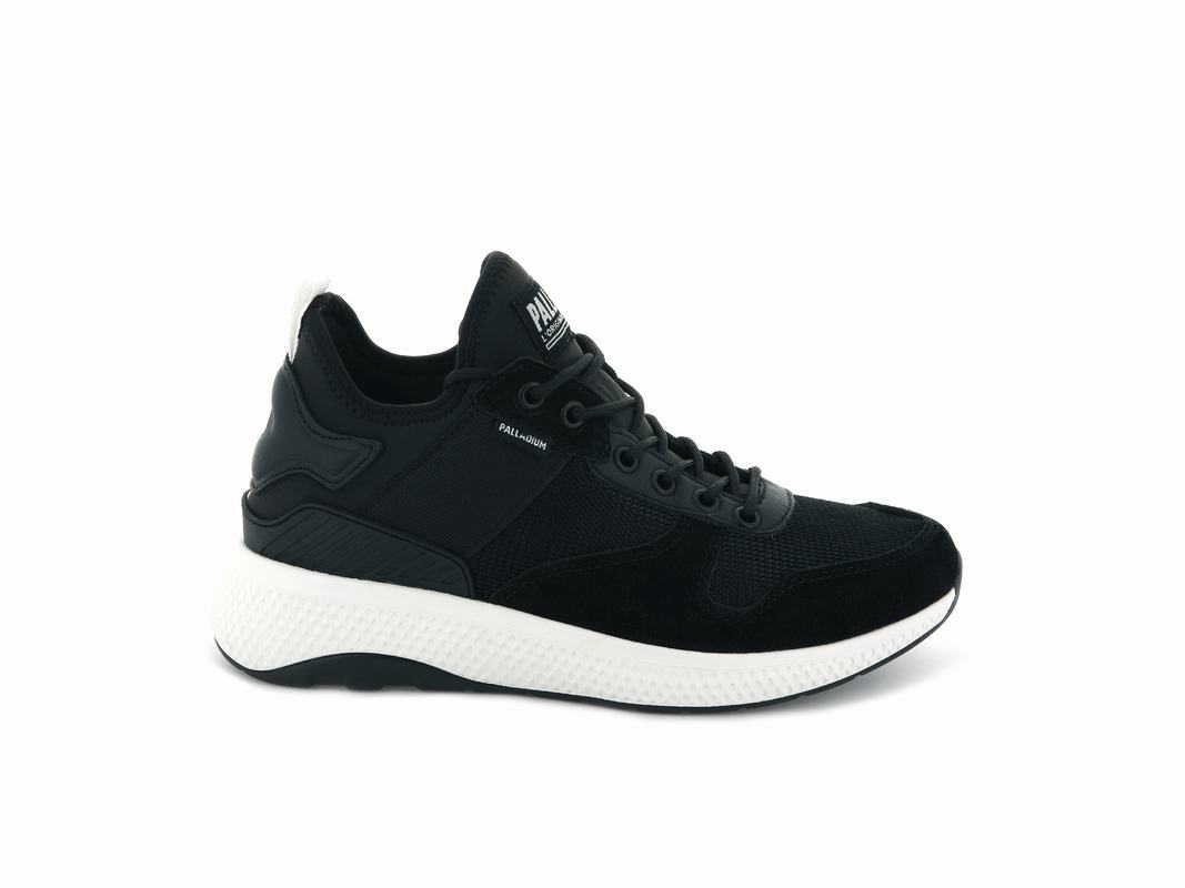 Palladium Ax_eon Army Run Womens Low Top Sneakers Black/White Australia [WFKONM-412]